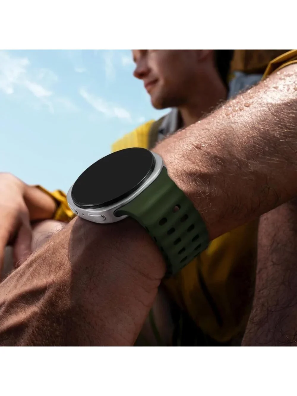 Unisex Army Green Analog Breathable Marine Replacement Samsung Galaxy Watch